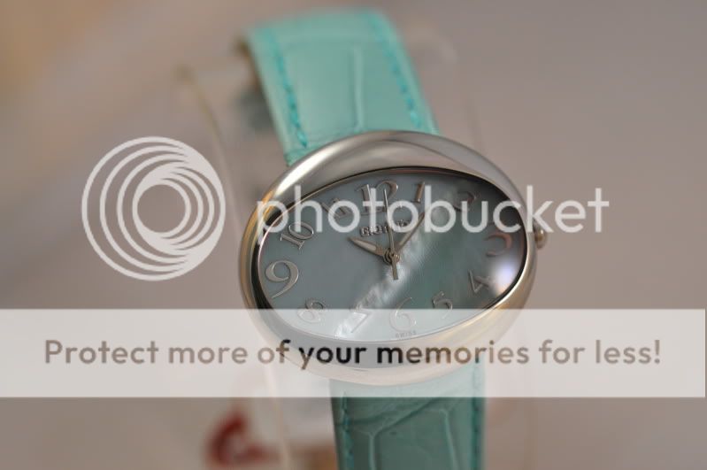 New Ladies Giantto Ovale Swiss Turquoise Leather Watch  