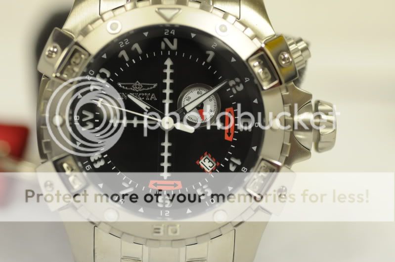   Mens 1742 Invicta Stainless Steel Aviator GMT Flight Dial Watch  