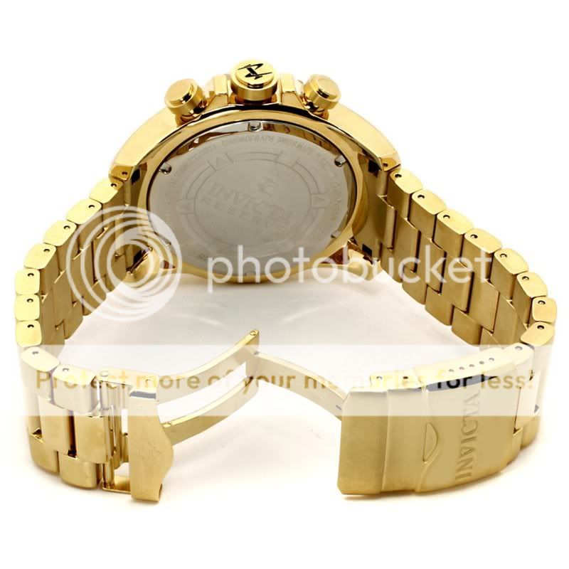 New Invicta Mens 6470 Reserve Excursion Chronograph 18k Gold Plated 