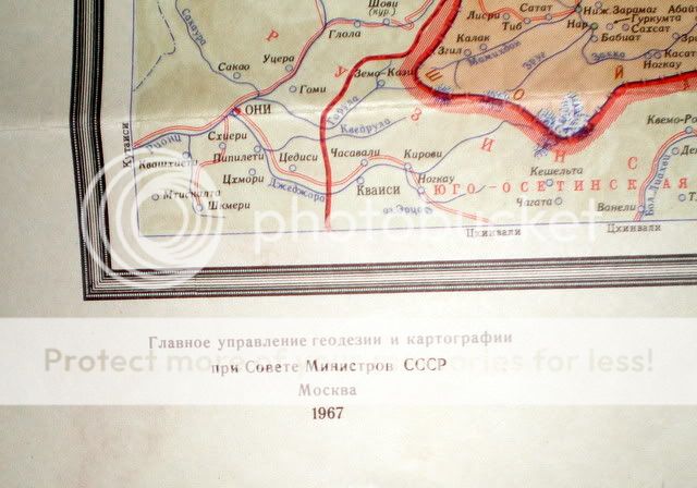 Vintage 1967 Soviet Russia Map Ossetia Old USSR Maps  